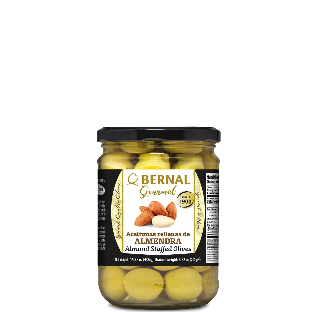 Aceitunas Rellenas de Almendra, Bernal Gourmet, 445ml