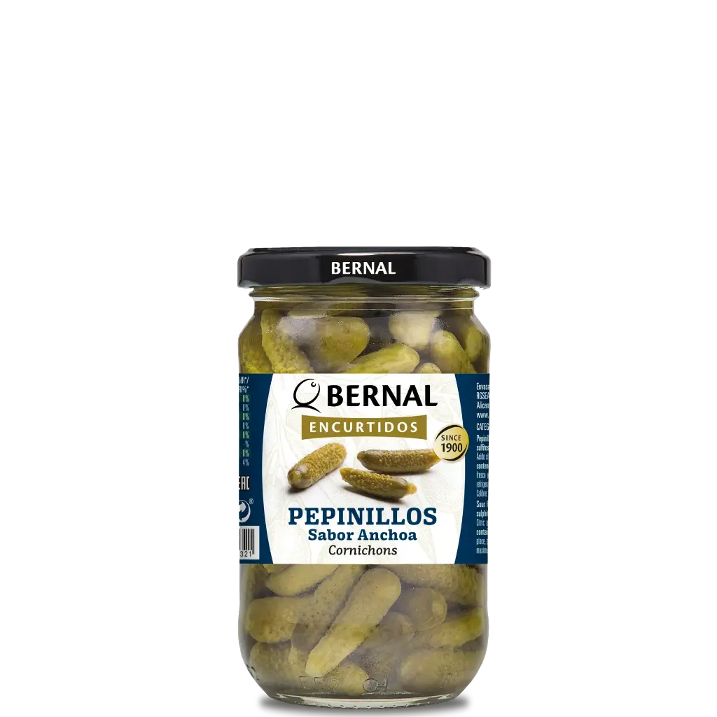 Pepinillos sabor Anchoa, Bernal Original, 314ml