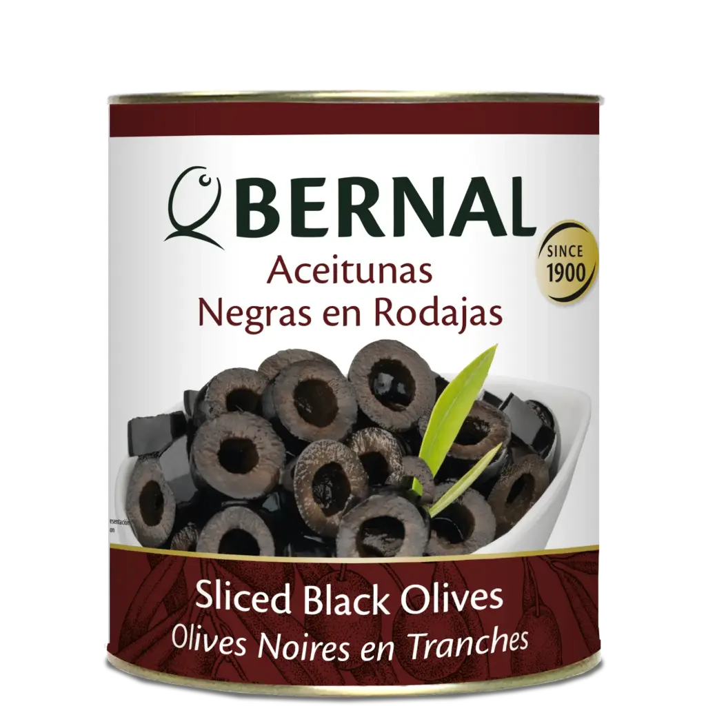 Slices Black Olives, Bernal Professional, 3100ml 