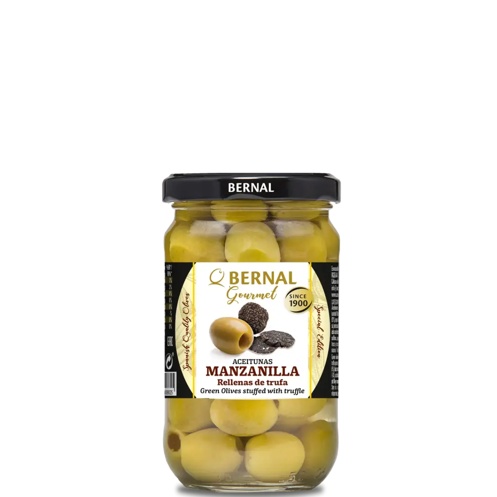 Aceitunas Manzanilla Rellenas de Trufa, Bernal Gourmet, 314ml