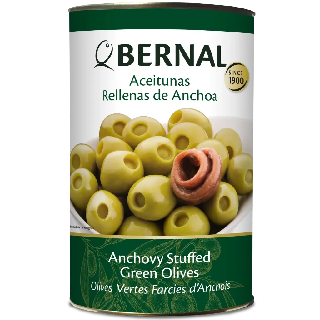 Aceitunas Rellenas de Anchoa, Bernal Professional, 4250ml