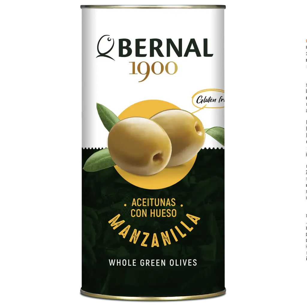 Whole Manzanilla Olives, Bernal Original, 1480ml
