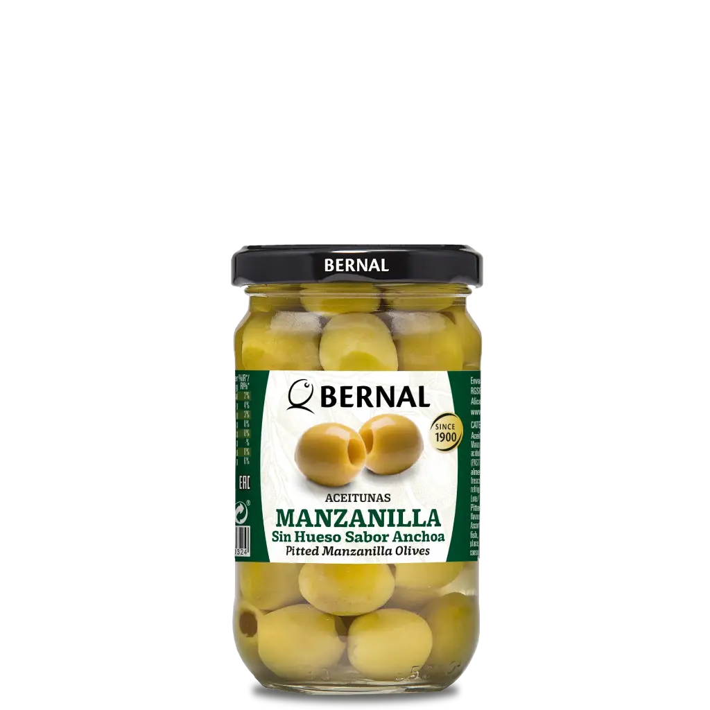 Pitted Manzanilla Olives, Bernal Original, 314ml