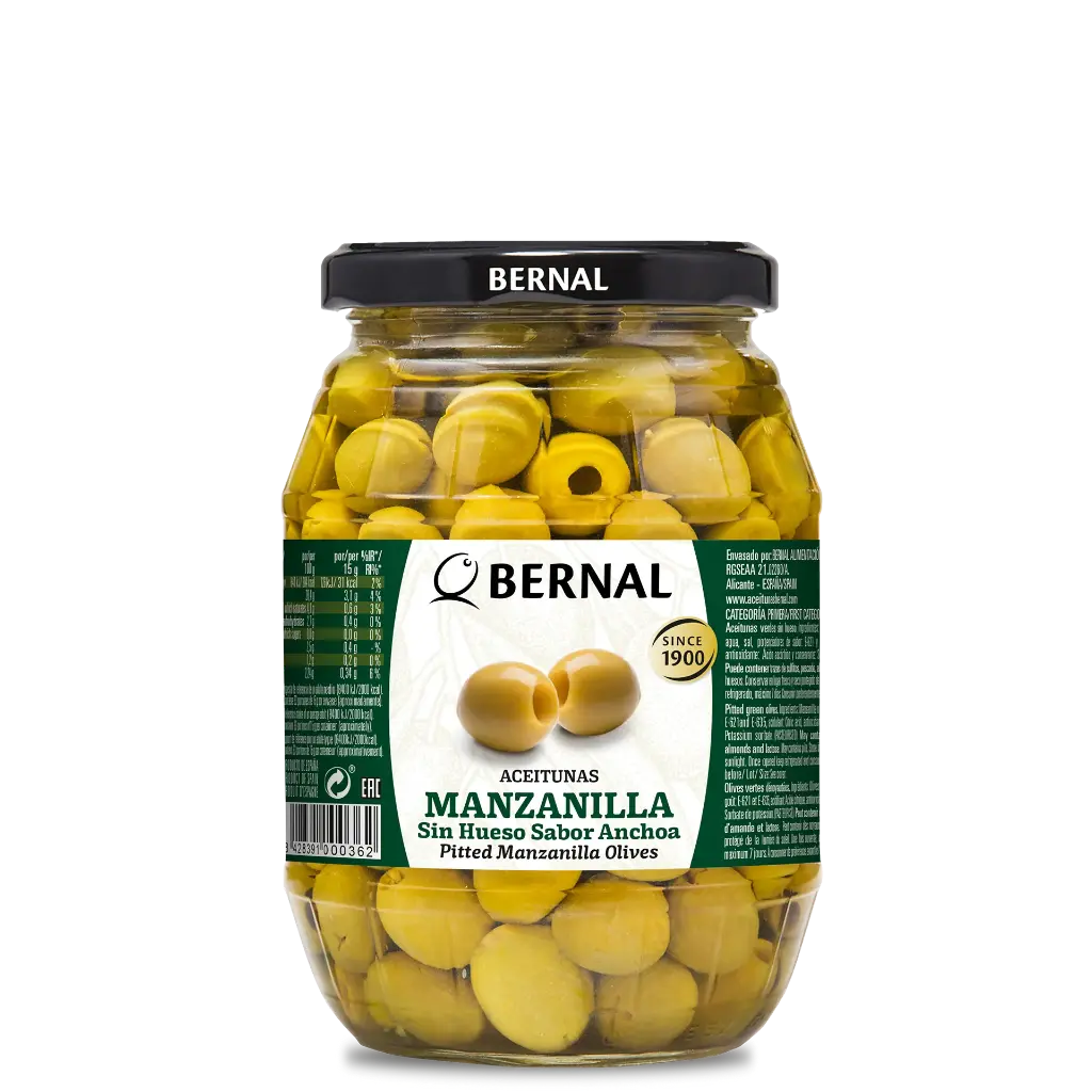Aceitunas Manzanilla sin Hueso, Bernal Original, 997ml