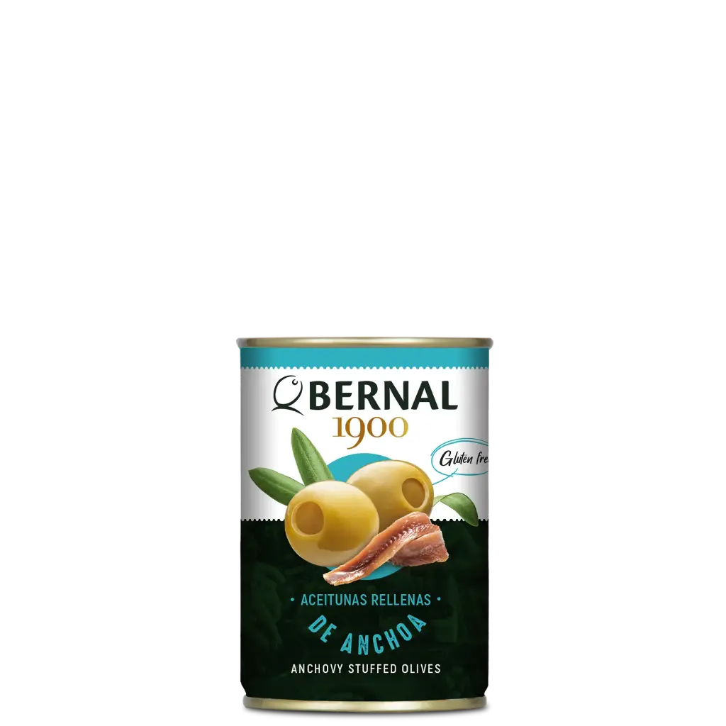Aceitunas Rellenas de Anchoa, Bernal Original, 300ml