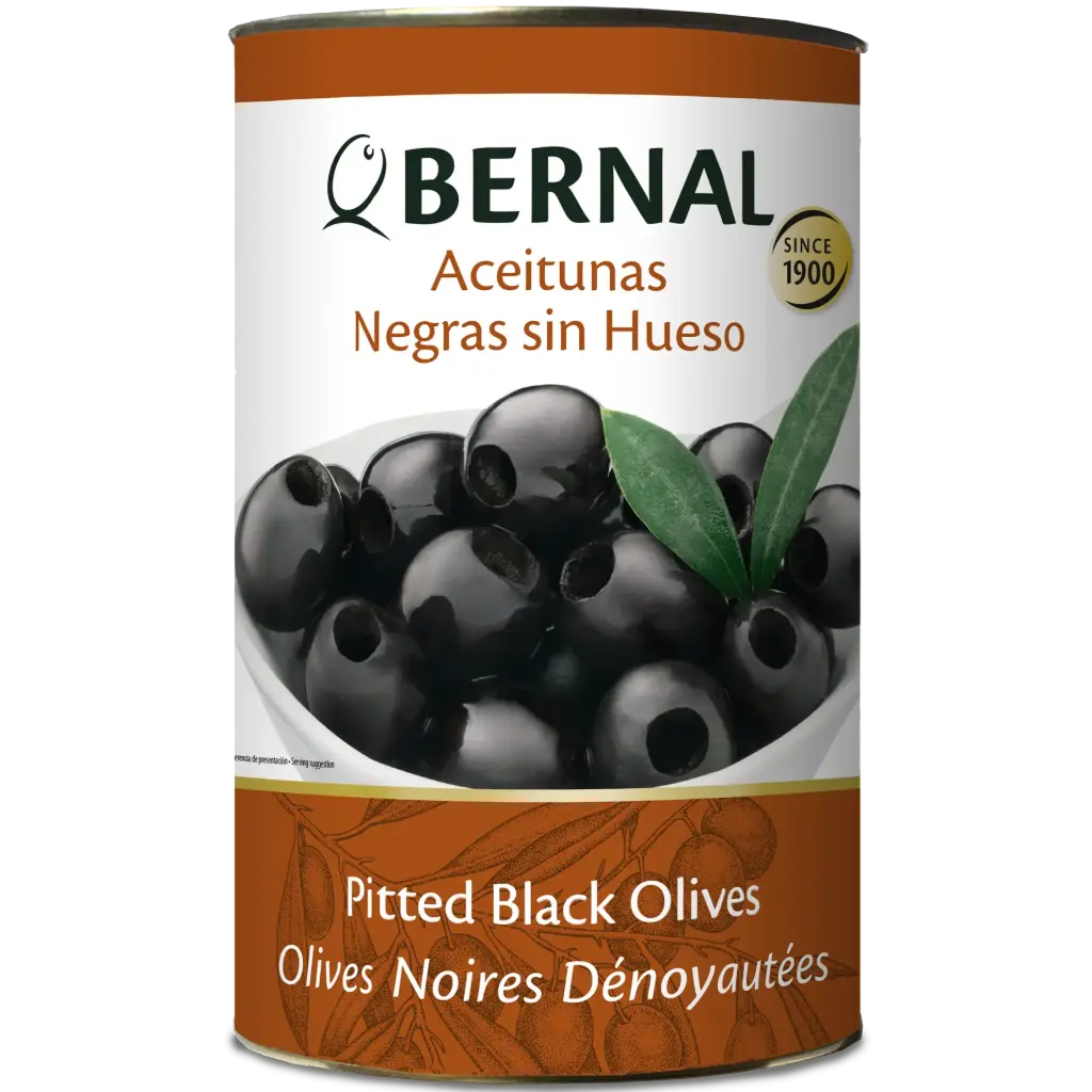 Aceitunas Negras sin Hueso 200/220, Bernal Professional, 4250 ml