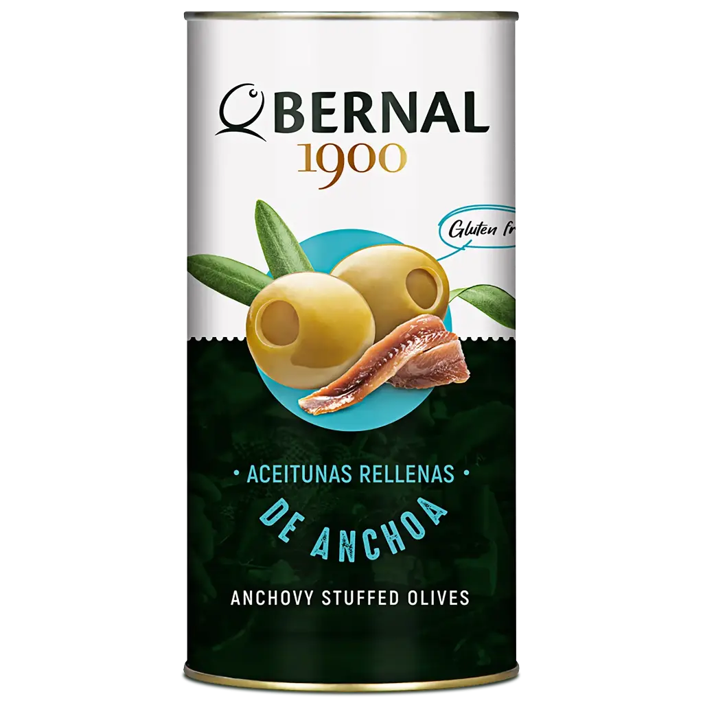 Anchovy Stuffed Olives, Bernal Original, 1480ml