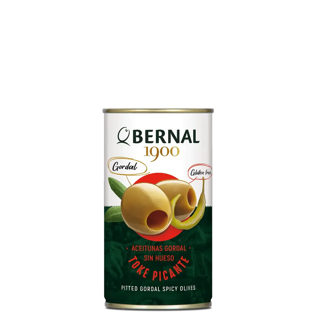 Aceitunas Gordal sin Hueso Toke Picante, Bernal Original, 370ml