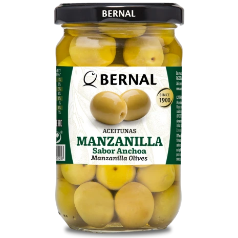 Aceitunas Manzanilla con Hueso, Bernal Original, 314ml