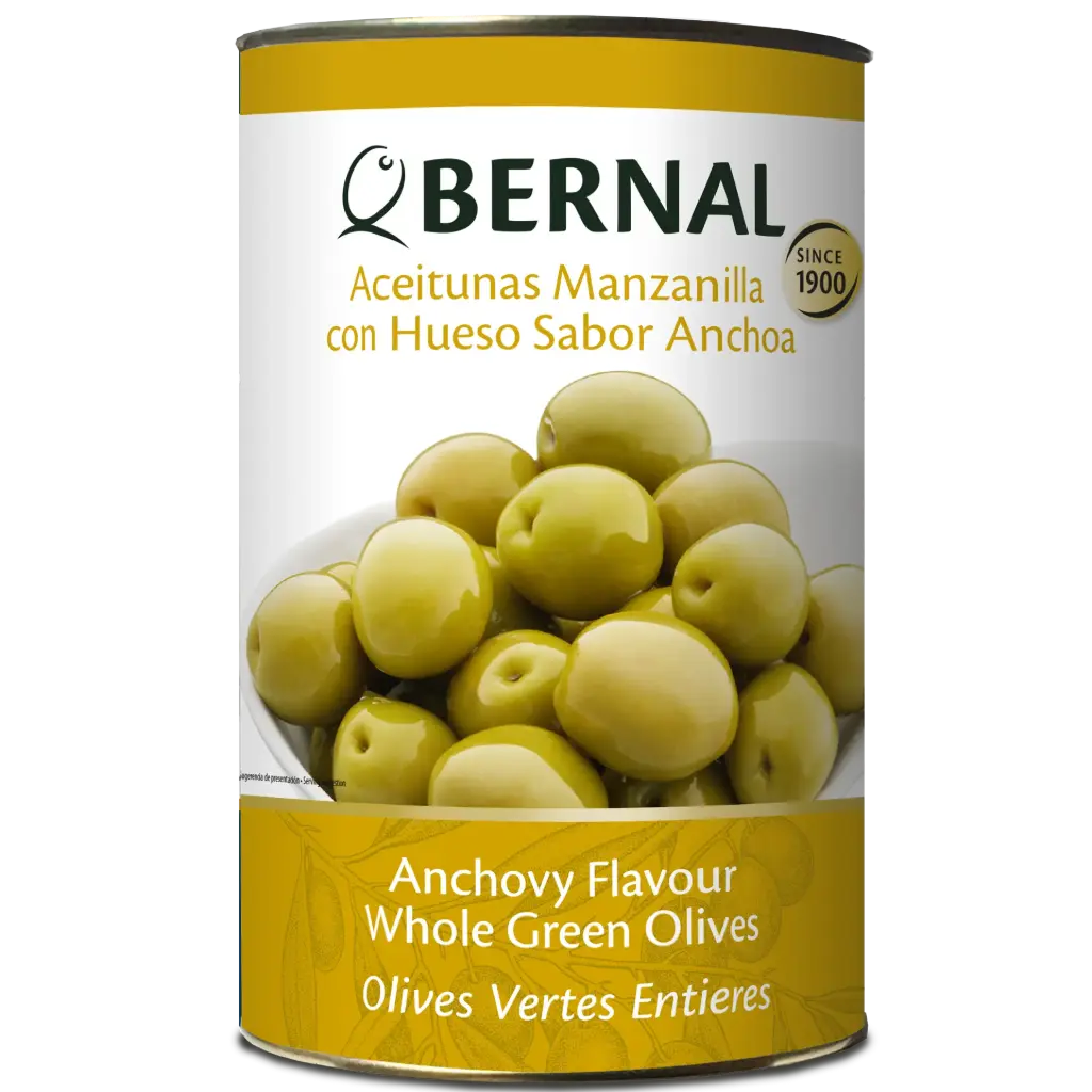 Whole Manzanilla Olives 160/180, Bernal Professional, 4250ml