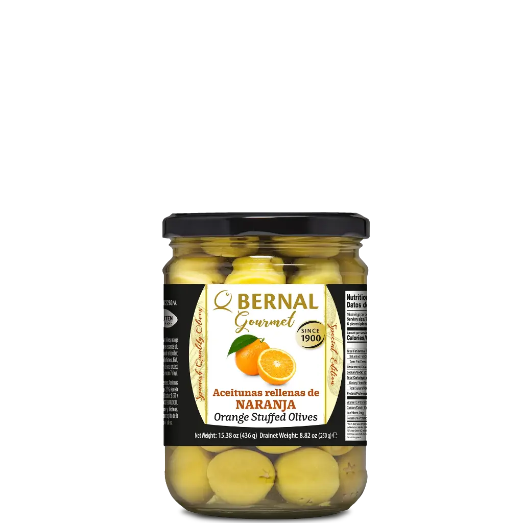 Orange Stuffed Olives, Bernal Gourmet, 445ml 