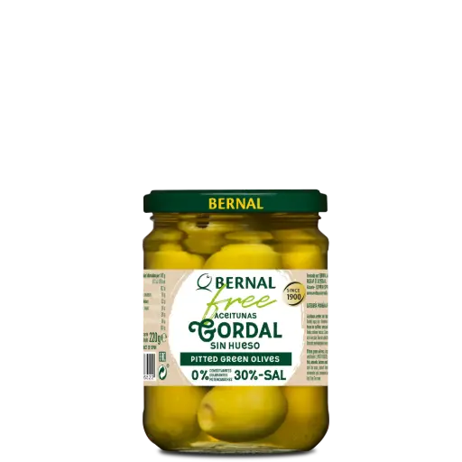 [AC013-F] Pitted Gordal Olives, Bernal Free, 445ml 
