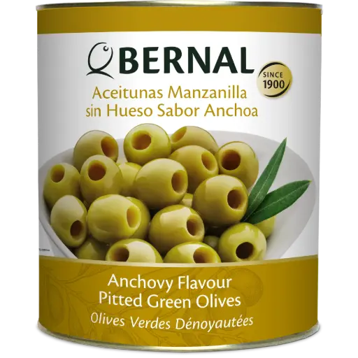 Pitted Manzanilla Olives 180/200, Bernal Professional, 8365ml