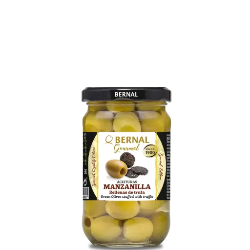 Truffle Stuffed Manzanilla Olives, Bernal Gourmet, 314ml