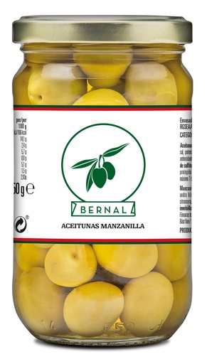 [AC001-2G] BERNAL GOLD - Aceitunas manzanilla con hueso, 314ml