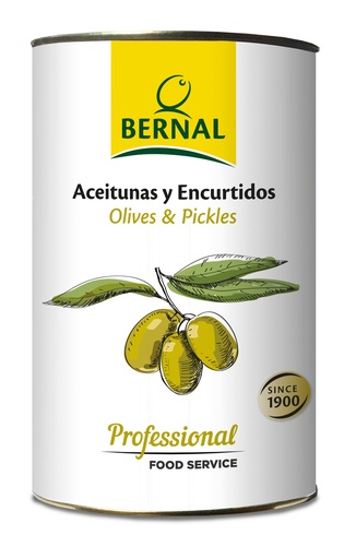 [B027-3] Aceitunas Manzanilla Rellenas de Almendra, Bernal Professional, 4250ml