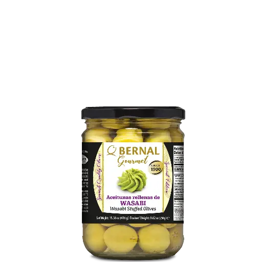 [AC033-3] Aceitunas Rellenas de Wasabi, Bernal Gourmet, 445ml