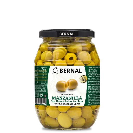 [AC003-6] Pitted Manzanilla Olives, Bernal Original, 997ml