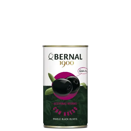 [B002-1/2] Whole Black Olives, Bernal Original, 370ml 