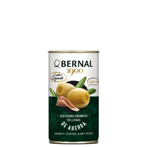 [B016-1/2] Aceitunas Gigantes Rellenas de Anchoa, Bernal Original, 370ml
