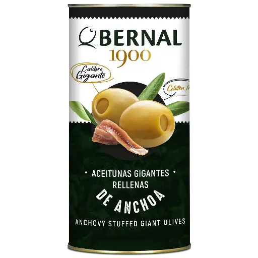 [B017-2] Aceitunas Gigantes Rellenas de Anchoa, Bernal Original, 1480ml