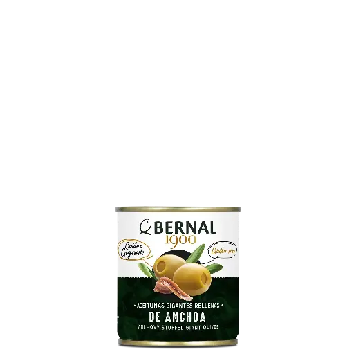 [B016-1/4] Anchovy Stuffed Giant Olives, Bernal Original, 210ml