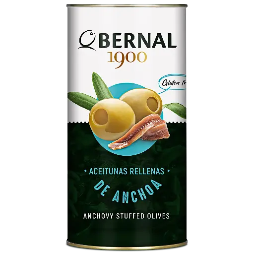 [B016-2] Aceitunas Rellenas de Anchoa, Bernal Original, 1480ml