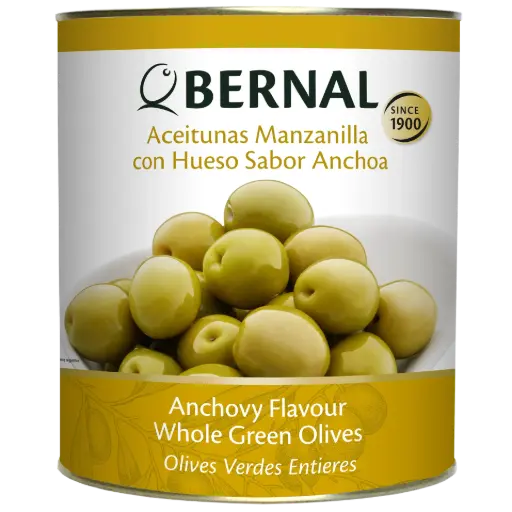 [B001] Whole Manzanilla Olives 180/200, Bernal Professional, 8365ml 