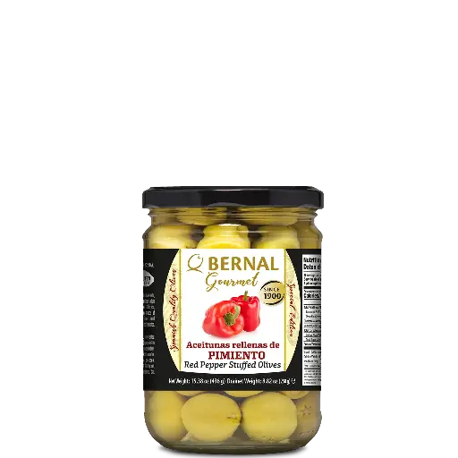 [AC004-3] Aceitunas Rellenas de Pimiento, Bernal Gourmet, 445ml